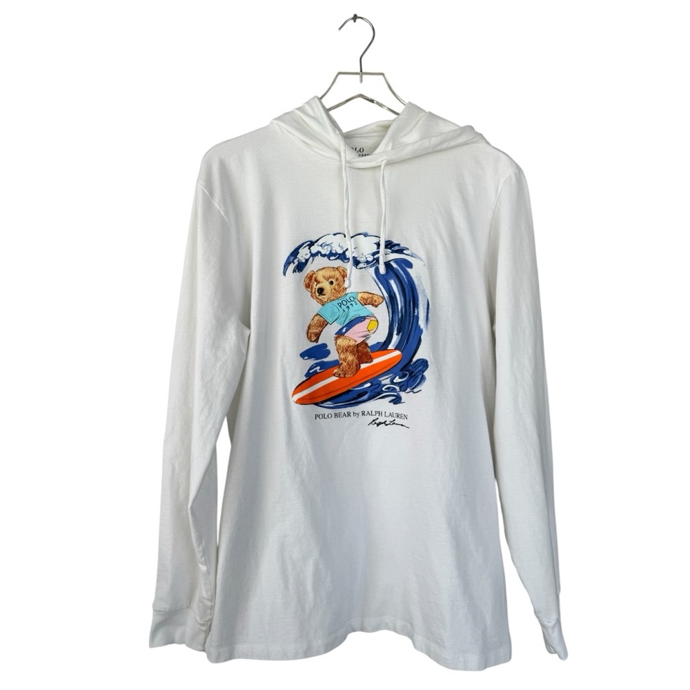 Polo Ralph Lauren Polo Bear Surfer Long Sleeve Hooded Shirt Size Large